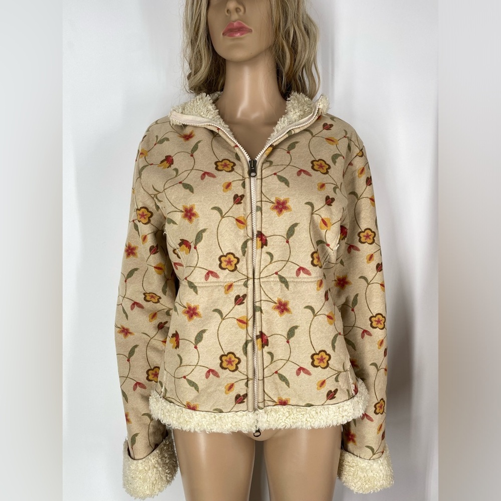 Athleta Floral fx Suede & Sherpa Jacket‎